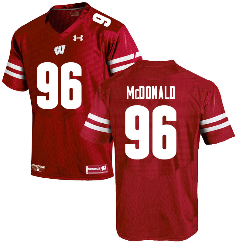 Men #96 Cade McDonald Wisconsin Badgers College Football Jerseys Sale-Red - Click Image to Close